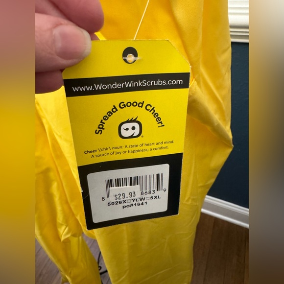 WonderWink Origins Women's Drawstring Flare Leg Scrub Pants-5026 5x 5XL Yellow - Picture 4 of 10